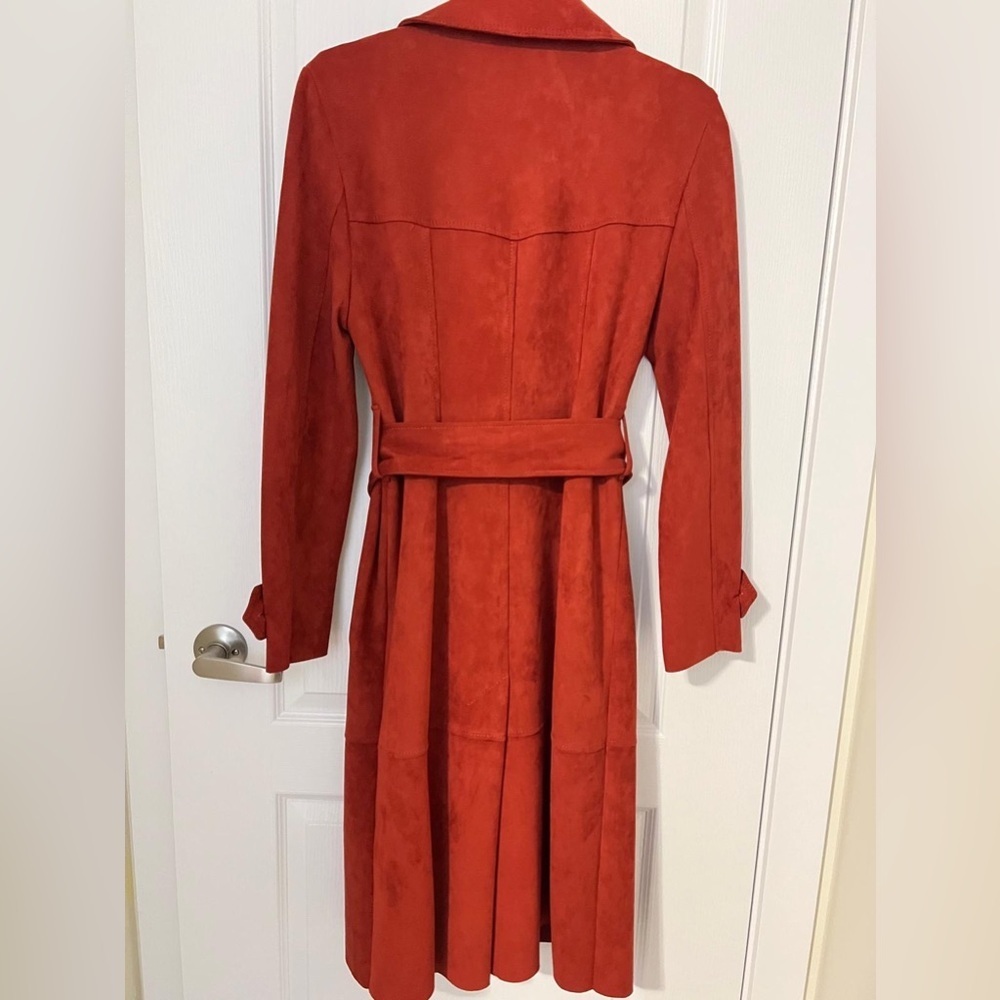 Sfera Collection Vibrant Orange Trench Coat - Picture 3 of 10